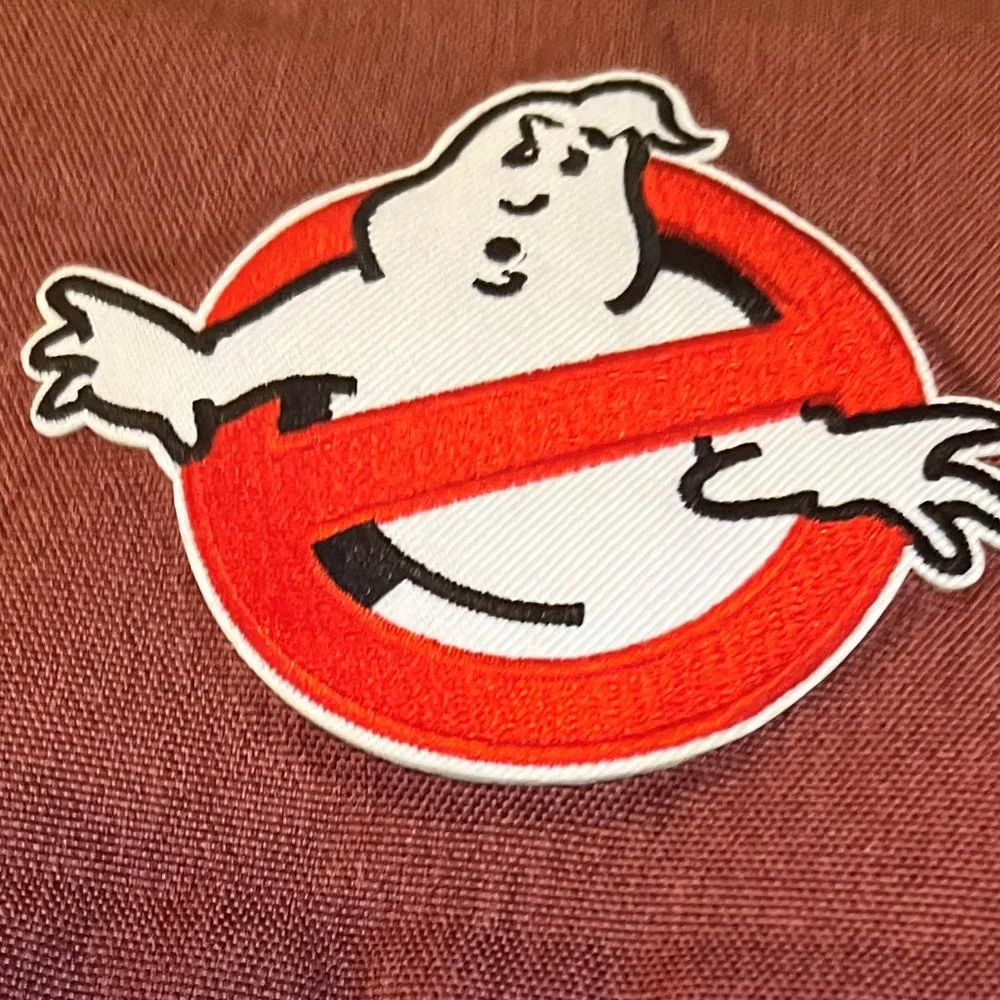 HWJF Maroon Backpack Diaper Bag Customized with Ghostbuster Patch